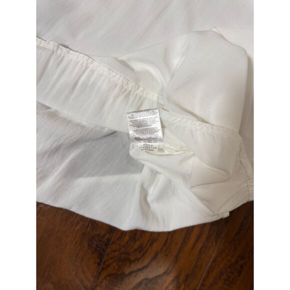 Ellen Tracy Womens Top White Boho Blouse With Embroidered Detail Size M - Picture 11 of 11